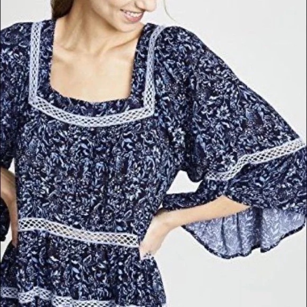 FREE PEOPLE Blue Talk About It Tunic - Picture 3 of 7